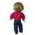 Handknit Rose Sweater with Jeans for 18 Inch Girl Dolls – Cozy Doll Outfit Set, Handmade Doll Clothes