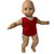Bright Red One-Piece Bathing Suit with Cover-Up for 14–15 Inch Baby Dolls