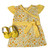 Floral A-Line Dress Doll Clothes and Yellow Mary Jane Shoes for 18 Inch Dolls
