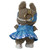 Baby Blue Silk Dress Outfit with Embroidered Flower Trim, Headband & Shoes for 17.5cm Labubu Doll