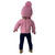Complete Winter Outfit of Pink Sweater, Navy Pants, Hat, Scarf & Mittens Set for 18 Inch Dolls