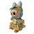 Orange Floral Dress with Matching Shoes for Labubu Dolls – Handmade 17.5cm Doll Outfit Set