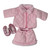 Pink Quilted Coat & Skirt Set for 18 Inch Dolls – Fur Trim Jacket, Sequin Fabric, Glitter Shoes Outfit