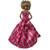 Pink Rose Evening Gown for 11.5 Inch Fashion Dolls with Bow and Heels, Floral Formal Outfit