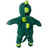Two-Tone Green Dinosaur Hooded Suit for 14–15 Inch Baby Dolls, Soft Fleece Zip-Up Costume with Spikes
