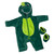 Two-Tone Green Dinosaur Hooded Suit for 14–15 Inch Baby Dolls, Soft Fleece Zip-Up Costume with Spikes