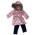 Butterfly Hooded Jacket & Navy Pants Set for 18 Inch Dolls – Faux Fur Trim Coat, Handmade Doll Clothes