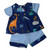 Dinosaur Print Shorts Outfit for 14 Inch Baby Dolls – Blue Top with Baby Blue Shorts Set