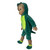 Dinosaur Hooded Suit of Green Fleece Dino Costume with Spikes and Zip Front Outfit  for 14–15 Inch Baby Dolls, 