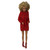 Red Turtleneck Sweater Outfit with Gold Heels for 11.5 Inch Fashion Dolls 