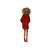 Red Turtleneck Sweater Outfit with Gold Heels for 11.5 Inch Fashion Dolls 