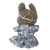 Blue Paisley Bow Waist Doll Outfit Set Dress with Headband for 17.5cm (7 inch) Labubu Dolls