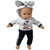 Dog Cute Puppy Sweatshirt and Black Jogger Pants Set Hoodie Outfit for 14–15 Inch Baby Dolls