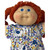Blue & Purple Floral Kitten Nightgown for 15–16 Inch Baby Dolls & Cabbage Patch Kids – Handmade Doll Sleepwear