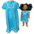 Matching Girl Size 3 and 18 Inch Doll Dresses, Silver Stripe Cotton Dress Set,  Fits 15 Inch Baby Dolls