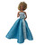 Blue Glitter Evening Gown for 11.5 Inch Fashion Dolls – Strapless Doll Dress with Bow & Heels