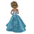 Blue Glitter Evening Gown for 11.5 Inch Fashion Dolls – Strapless Doll Dress with Bow & Heels