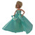 Metallic Green Evening Gown for 11.5 Inch Fashion Dolls – Strapless Shiny Doll Dress with Bow & Heels