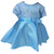 Blue Faux Silk Party Dress for 14 Inch Baby Alive Dolls and Little Baby Dolls with Lace Overlay and Bow 