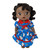 picture of dark skinned doll for Kitty Print Dress that Fits Some Baby Alive And Little Baby Dolls