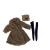 Tan Fur Coat Outfit for 11.5 Inch Fashion Dolls Like Barbie with Hat & Net Stockings
