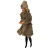 Tan Fur Coat Outfit for 11.5 Inch Fashion Dolls Like Barbie with Hat & Net Stockings