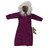 Maroon Quilted Winter Coat with Fur Hood & Gold Heels for 11.5 Inch Fashion Dolls Like Barbie