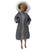 Gray Quilted Winter Coat with Fur Hood & Gold Heels for 11.5 Inch Fashion Dolls Like Barbie
