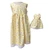 Matching Girl and Doll Yellow Floral Check Dress Set for 18 Inch Dolls and Size 4 Girls