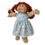 Blue Check Floral Dress for 15-16 Inch Cabbage Patch Kid Dolls | Lace Trim Sleeveless Baby Doll Dress