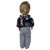 Mouse-Inspired Zippered Jacket and Gray Pants Set for 18 Inch Girl and Boy Dolls