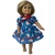 Kitten Face Print Dress for 18 Inch Girl Dolls with Red Peter Pan Collar