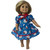 Kitten Face Print Dress for 18 Inch Girl Dolls with Red Peter Pan Collar