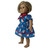 Kitten Face Print Dress for 18 Inch Girl Dolls with Red Peter Pan Collar