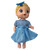 Blue Faux Silk Party Dress for 12 Inch Baby Alive Dolls | Lace Overlay Doll Dress with Bow | Little Baby Doll Clothes