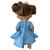 Blue Faux Silk Party Dress for 12 Inch Baby Alive Dolls | Lace Overlay Doll Dress with Bow | Little Baby Doll Clothes