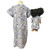 Matching Child Size 5 and 18 Inch Doll Nightgowns – Blue & Purple Floral Cotton Pajamas with Hello Kitty Print