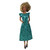Sea Green Metallic Party Dress with Black Mary Jane Heels for 11.5 Inch Fashion Dolls