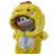 Yellow Chick Costume for 17.5 cm Monster Doll with Hood and Tail
