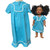 Matching Girl Size 3 and 18 Inch Doll Dresses, Silver Stripe Cotton Dress Set, Flower Trim Dress, Fits 15 Inch Baby Dolls