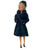 Navy & Winter Green Plaid Winter Coat and Hat Set for 11.5 Inch Fashion Dolls