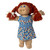 Floral Sundress for 18 Inch Dolls, Cabbage Patch & 15 Inch Baby Dolls, Blue Orange Flower Dress with Gingham Sash, Handmade