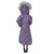 Lavender Quilted Winter Coat with Fur Hood & Purple Boots for 11.5 Inch Fashion Dolls Like Barbie