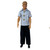 Blue Check Shirt, Tie, Pants and Shoes Outfit for 12 Inch Boy Dolls 