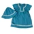 Blue Striped Dress and Hat Set for 18 Inch Girl Dolls