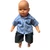 Penguin Print Shirt & Cargo Pants Outfit for 20–22 Inch Big Baby Dolls