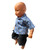 Penguin Print Shirt & Cargo Pants Outfit for 20–22 Inch Big Baby Dolls