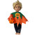 Halloween Pumpkin Cape Outfit for 18 Inch Dolls with Black Cat Pants & Trick-or-Treat Bucket