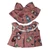 Monster Doll Print Dress and Matching Ear Opening Hat for 37 cm Collectible Monster Dolls