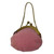 Vintage Pink Velveteen Doll Purse with Gold-Tone Frame and Chain
